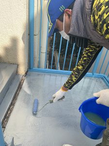保育園避難設備塗床工事-群馬県前橋市