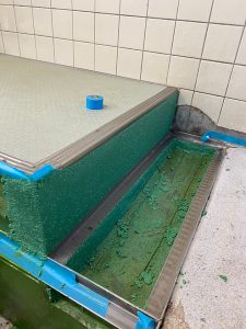保育園厨房水系硬質ウレタンモルタル工法-長野県