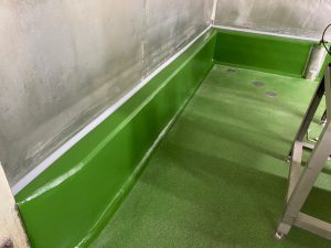 食肉工場水系硬質ウレタンモルタルピュアクリートHF塗床工事-埼玉県