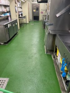 スーパーマーケット厨房/水系硬質ウレタン塗床工事-埼玉県