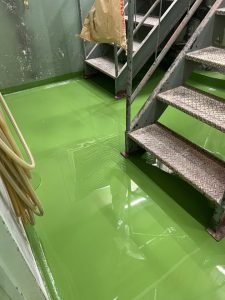 食品工場/水系硬質ウレタン塗床改修工事-群馬県