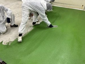 食品工場/水系硬質ウレタンモルタル塗床工事-群馬県