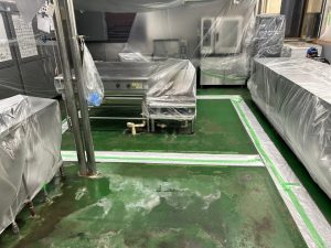 福祉施設厨房/水系硬質ウレタンモルタル塗床工事-千葉県
