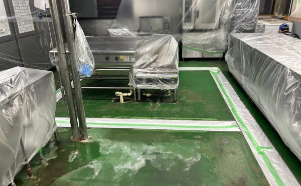 福祉施設厨房/水系硬質ウレタンモルタル塗床工事-千葉県