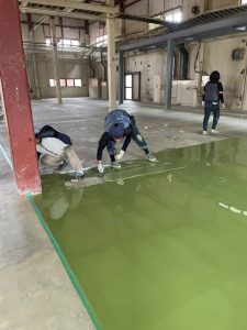 健康食品工場/新築帯電防止塗床工事-茨城県