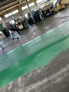 金属加工工場/エポキシペースト塗床工事-群馬県