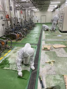 食品工場/水系硬質ウレタンモルタル工法-埼玉県