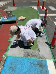 自動車部品工場/歩行帯凹凸改修工事-群馬県