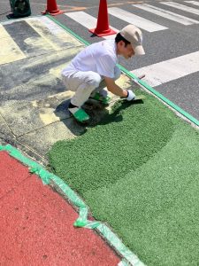 自動車部品工場/歩行帯凹凸改修工事-群馬県