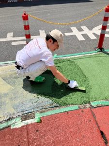 自動車部品工場/歩行帯凹凸改修工事-群馬県