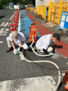 自動車部品工場/歩行帯凹凸改修工事-群馬県