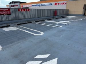 店舗駐車場/ウレタン防水部分撤去研磨仕上げ-茨城県