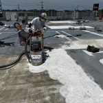 店舗駐車場/ウレタン防水部分撤去研磨仕上げ-茨城県