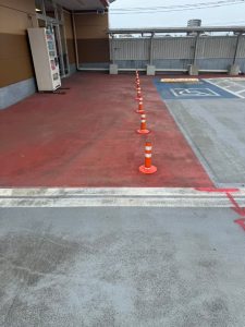 大型店舗駐車場/防水撤去および研磨仕上げ-埼玉県