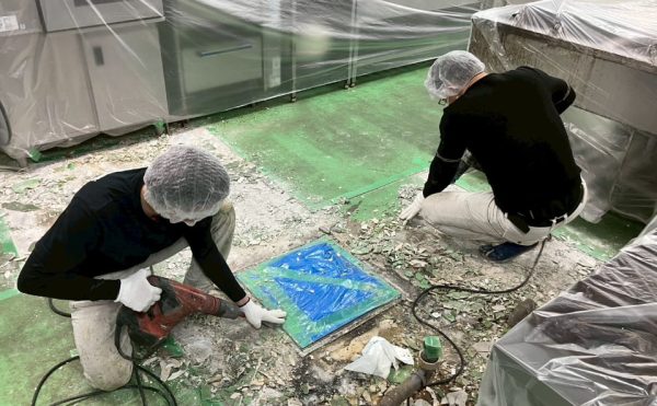 福祉施設厨房/床部分補修工事-埼玉県